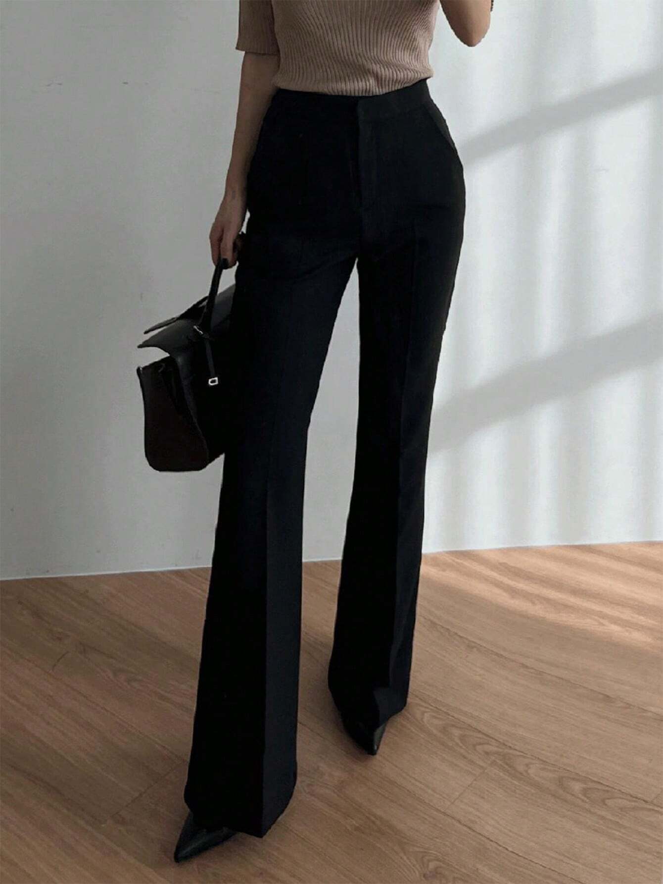 Strévra Women's Slim Flare Leg Pants shein
