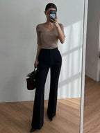 Strévra Women's Slim Flare Leg Pants shein