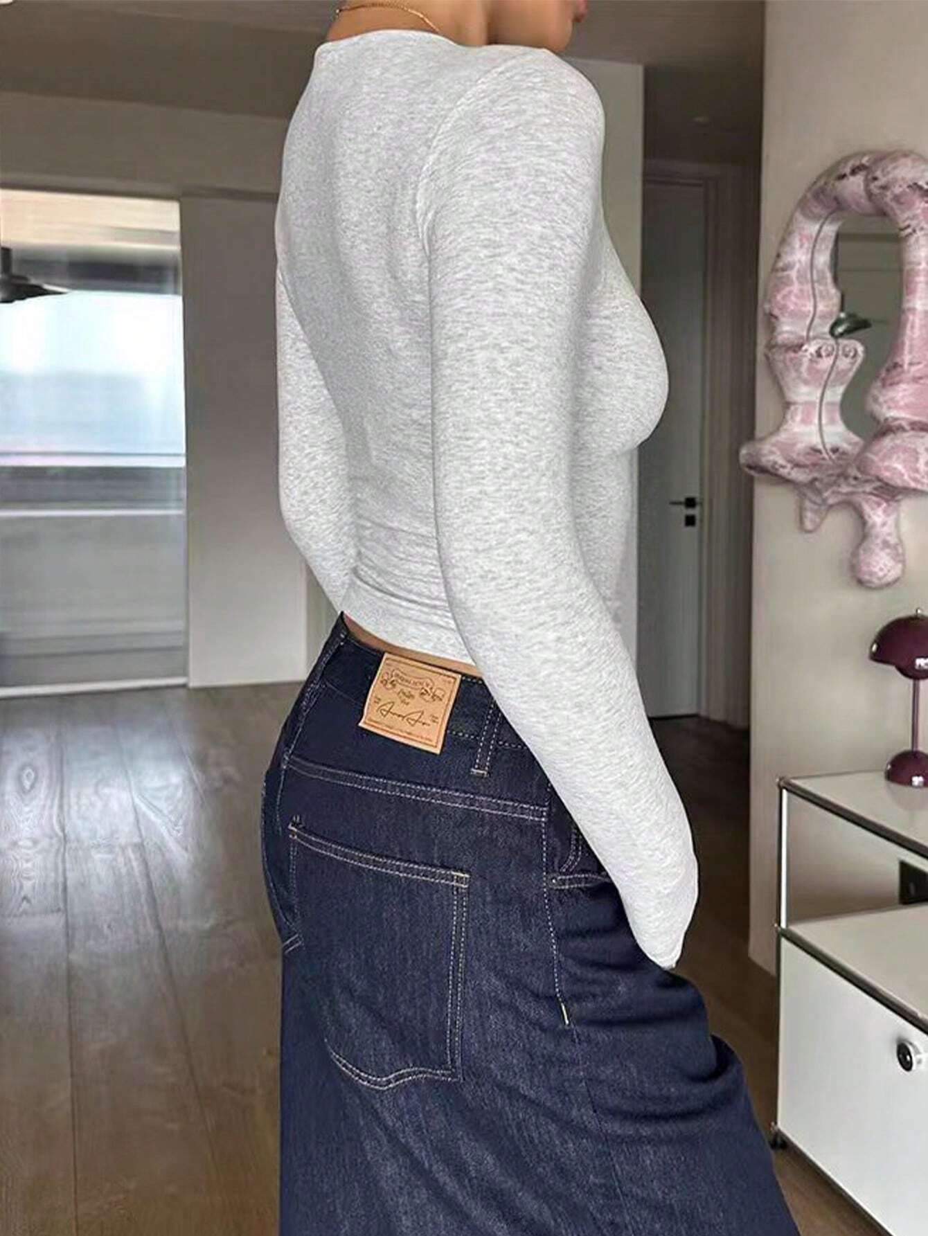 Solva Women's Solid Crew Neck Tight Fit Long Sleeve T-Shirt