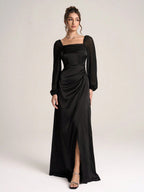 Women's Minimalist And Fashionable Long Sleeve Cocktail Dress shein