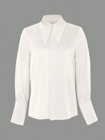 Women's Fashion Long Sleeve Solid Color Shirt