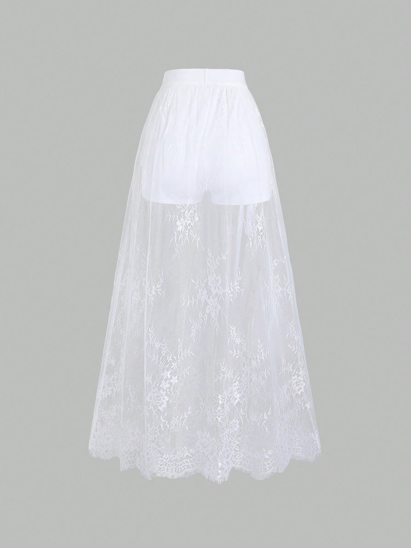 Clasi Elastic Waist Lace Skirt Maxi Women Outfit