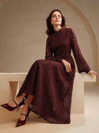 Anewsta Women's Long Sleeve Lace Dress shein