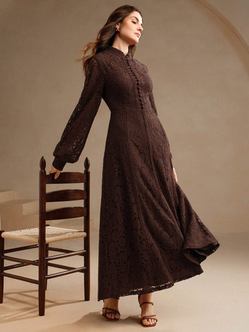 Anewsta Women's Long Sleeve Lace Dress