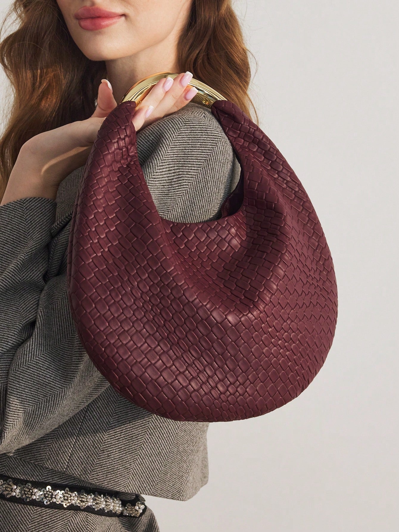 MOTF PREMIUM PU LEATHER EMBOSSED TOP HANDLE BAG shein