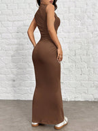 EZwear Black Knitted Slim Fit Women's Dress shein