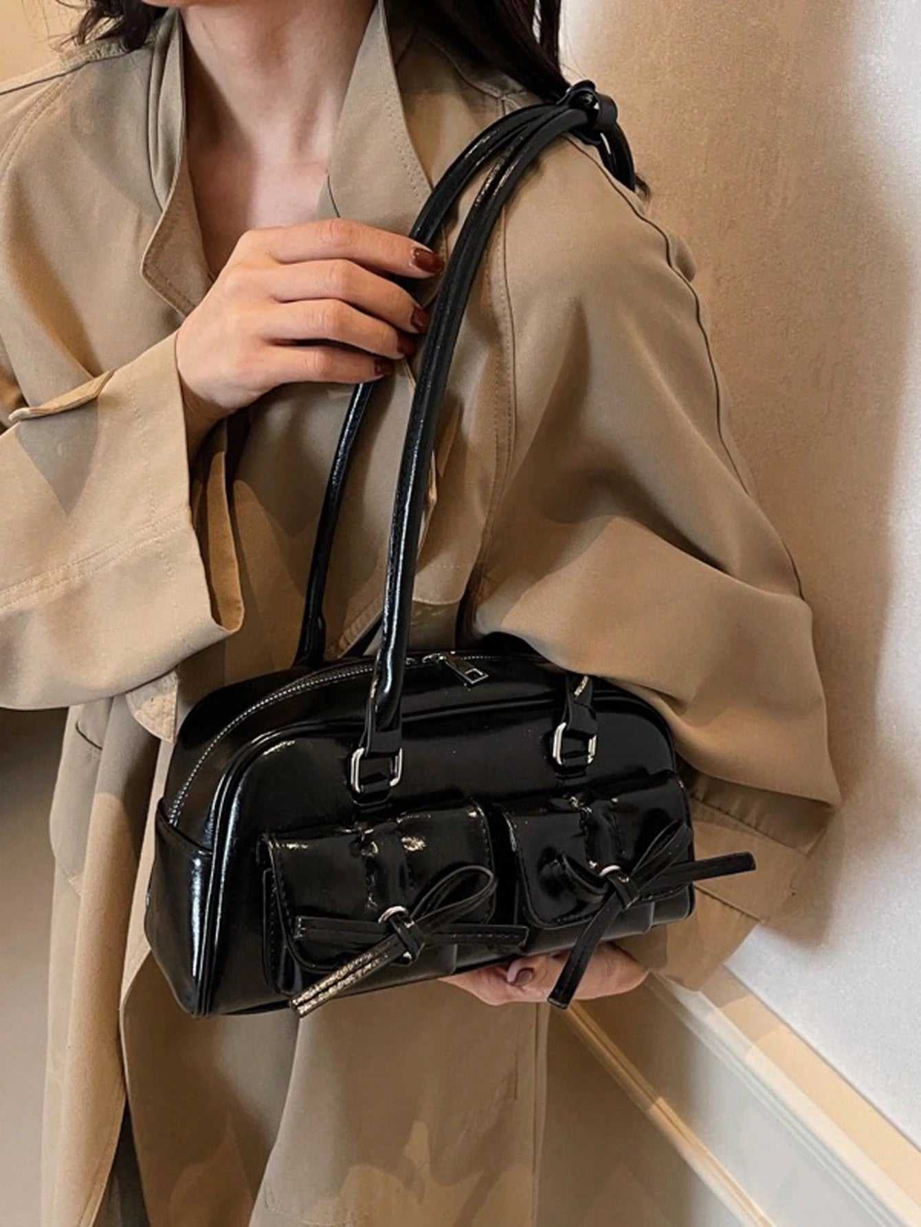 Women Armpit Bag New Fashion Tote Bag With Large Capacity And Multiple Pockets shein