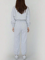 EZwear 2pcs Women's Casual Letter Print Sweatshirt And Sweatpants Set shein
