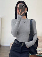 DAZY Women's Solid Stand Collar Long Sleeve Casual Business Pullover Sweater shein