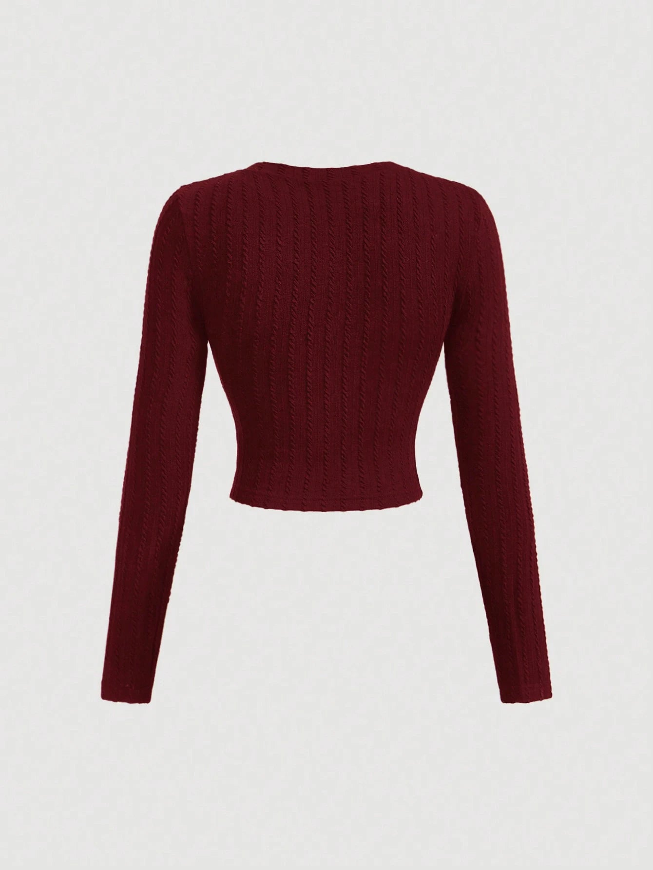 MOD Black Elegant Round Neck Metal Button Bell Sleeve T-Shirt shein