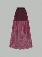 Clasi Elastic Waist Lace Skirt Maxi Women Outfit shein