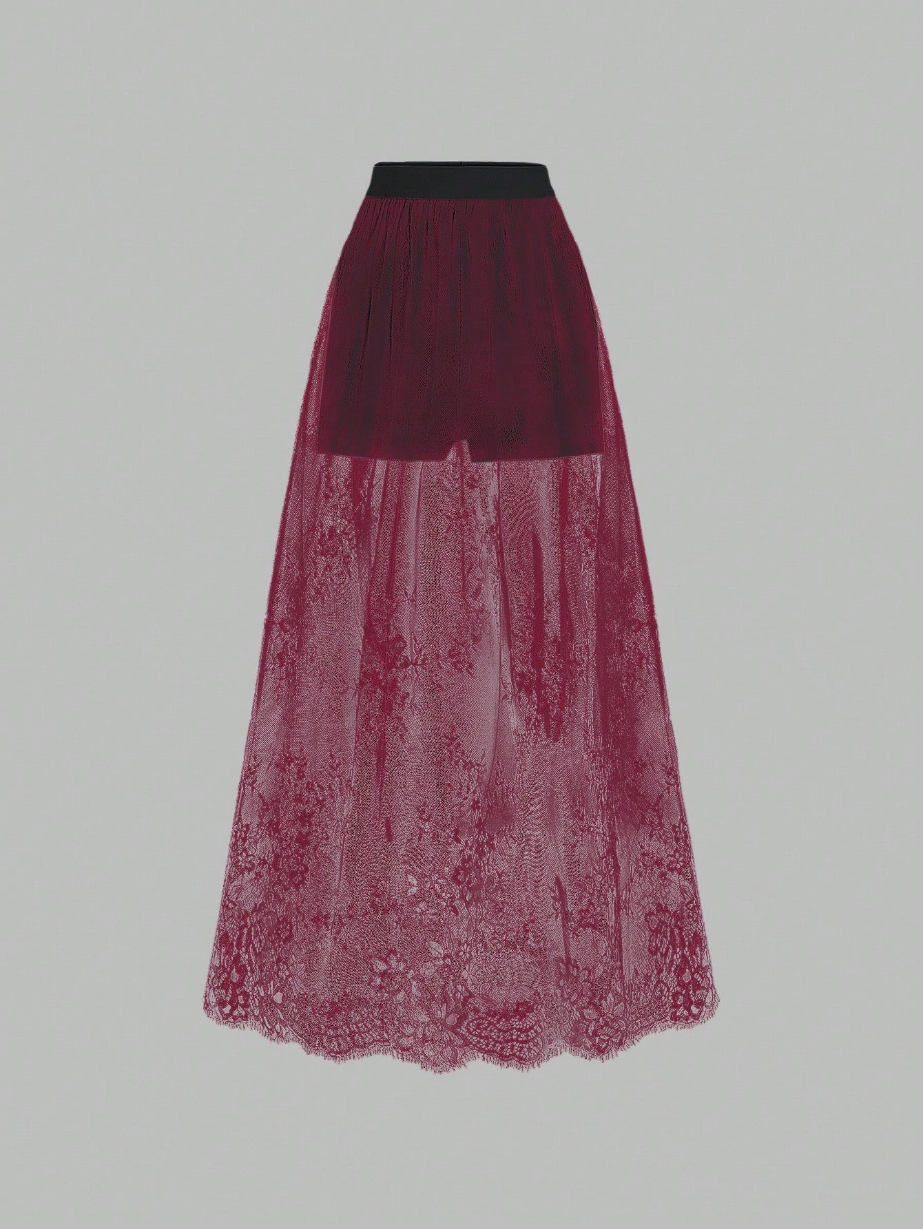 Clasi Elastic Waist Lace Skirt Maxi Women Outfit