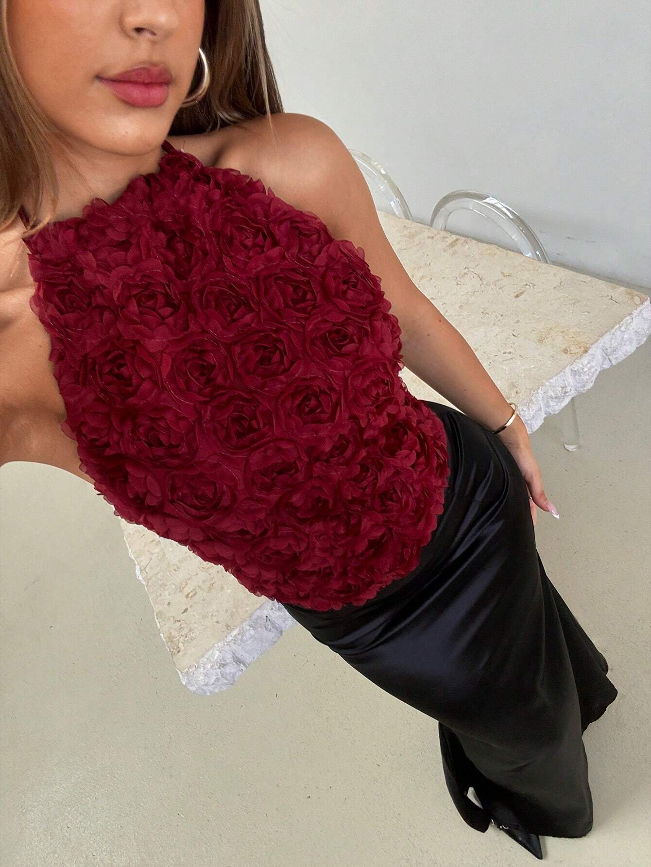 Women's Elegant Romantic Holiday Top shein