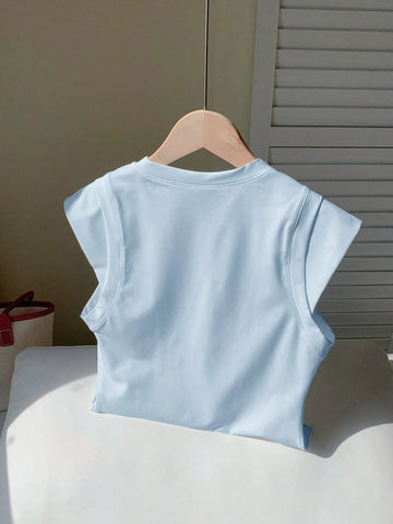 Comfortcana Women Casual Solid Color 2 In 1 T-Shirt