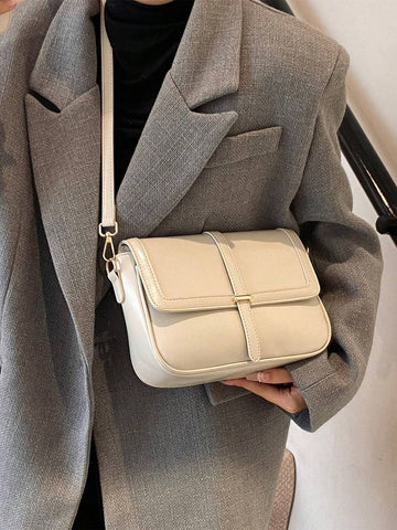 Lightweight,Business Casual Vintage Design Flap Square Bag