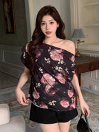 Women's Loose-Fit Blouse With All-Over Floral Print shein