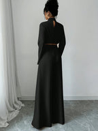 Firerie Women's Elegant Stacked Collar Shirt Top And Wide Leg Trousers shein