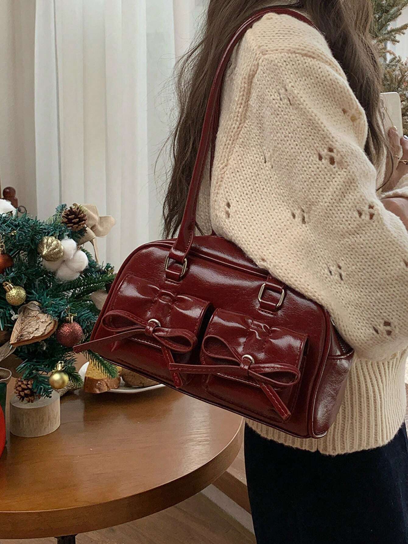 Women Armpit Bag New Fashion Tote Bag With Large Capacity And Multiple Pockets shein