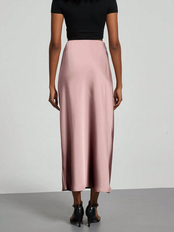 Women's Fashion Casual Stretch Silk Satin Texture Satin Skirt