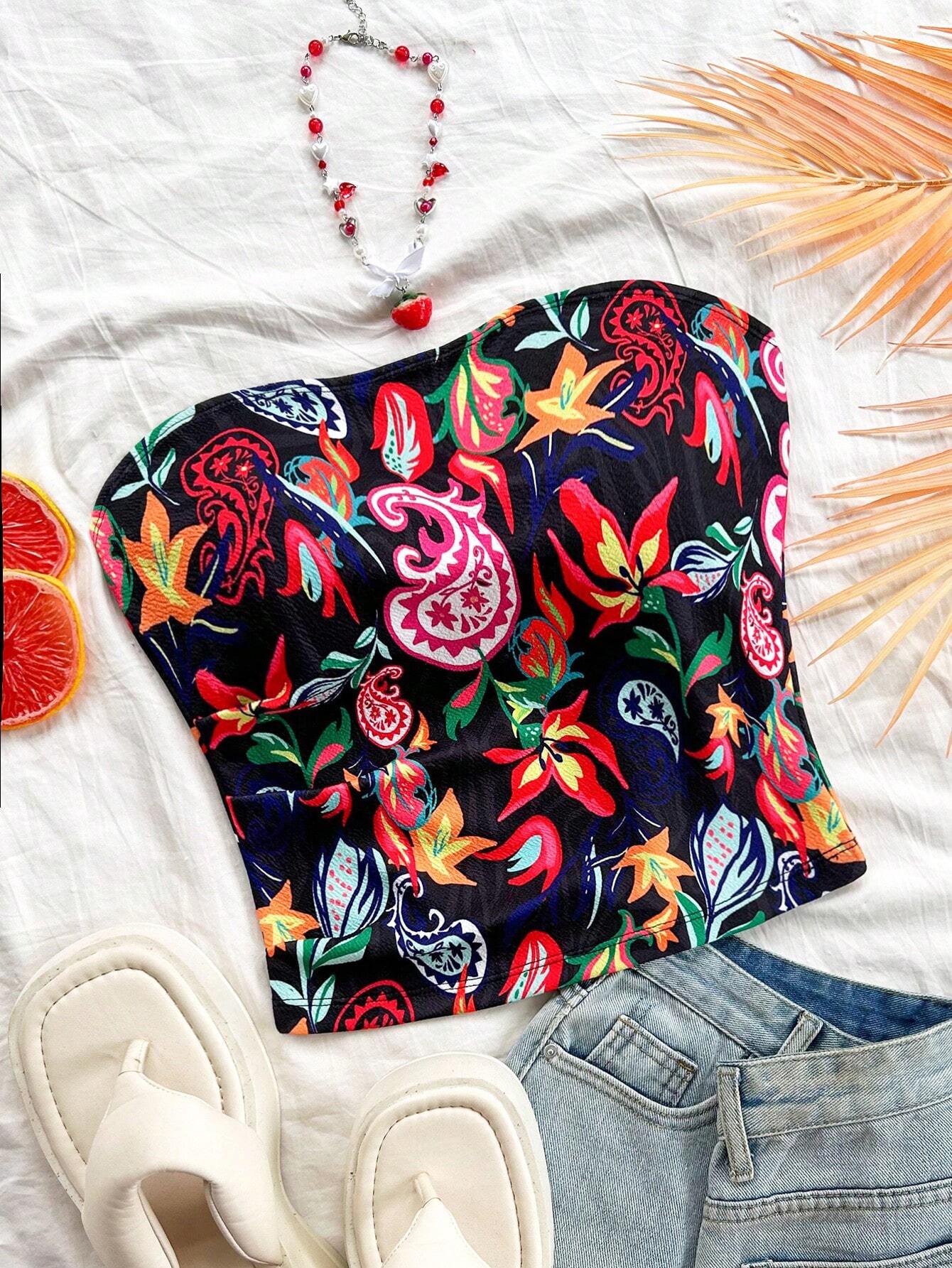 Women's Vacation Bandeau Top shein