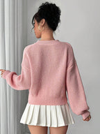 MOOSTA Colorblock Drop Shoulder Sweater shein