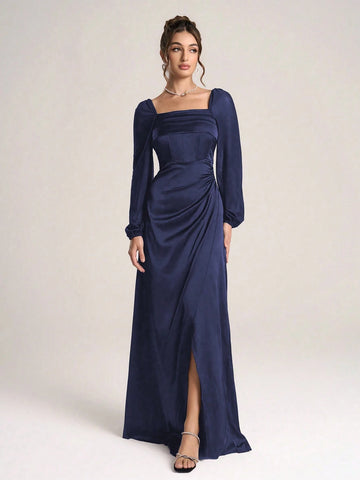 Women's Minimalist And Fashionable Long Sleeve Cocktail Dress