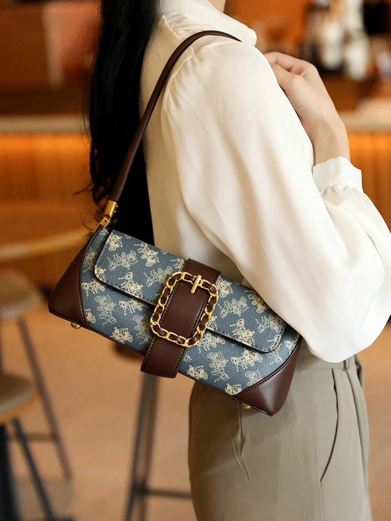 Fashionable Casual Underarm Qualitative Handbag shein