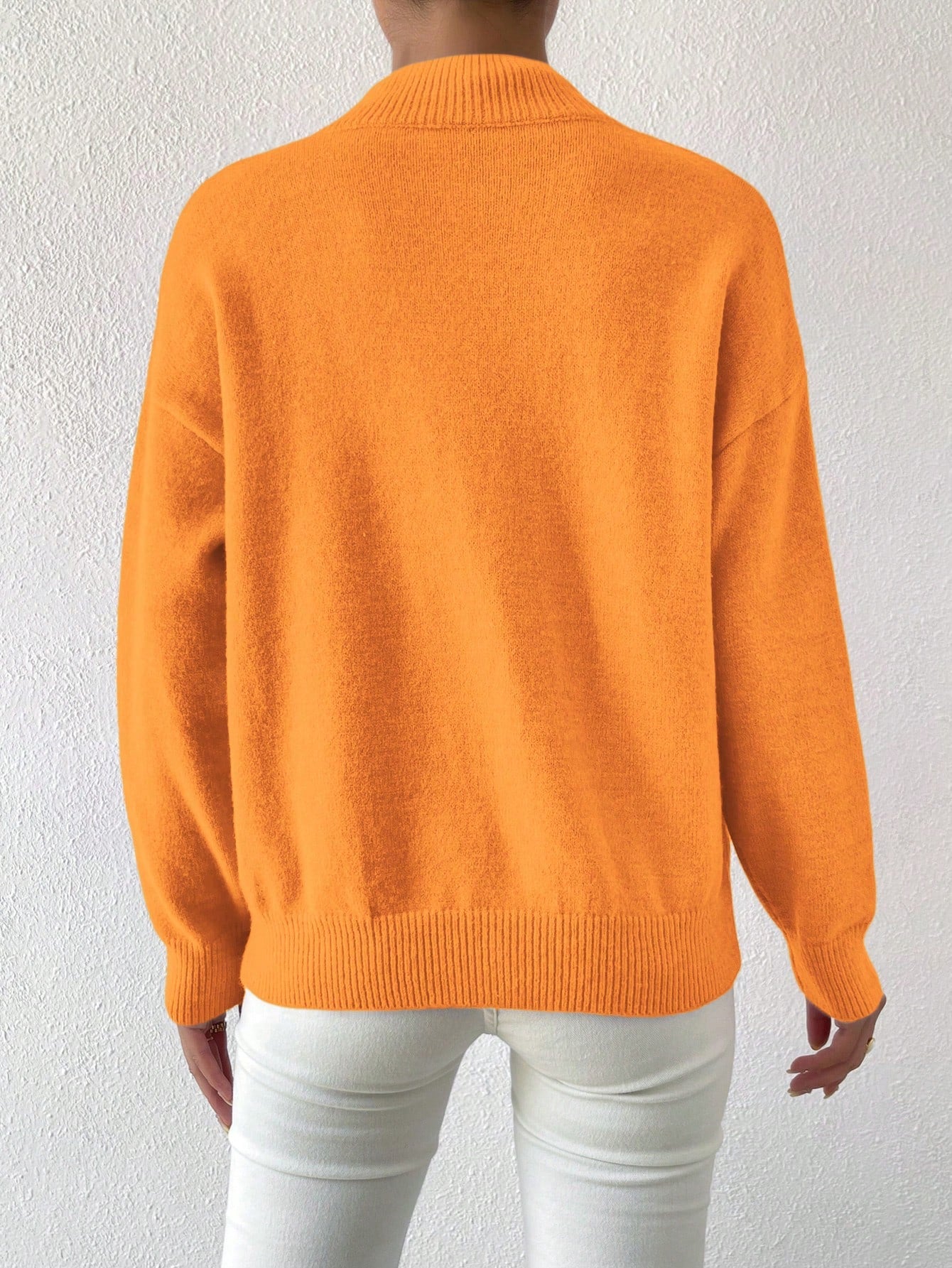 Frenchy Women's Crew Neck Long Sleeve Simple Knitted Sweater shein
