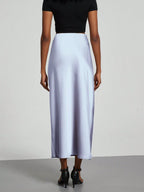 Women's Fashion Casual Stretch Silk Satin Texture Satin Skirt shein