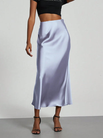 Women's Fashion Casual Stretch Silk Satin Texture Satin Skirt