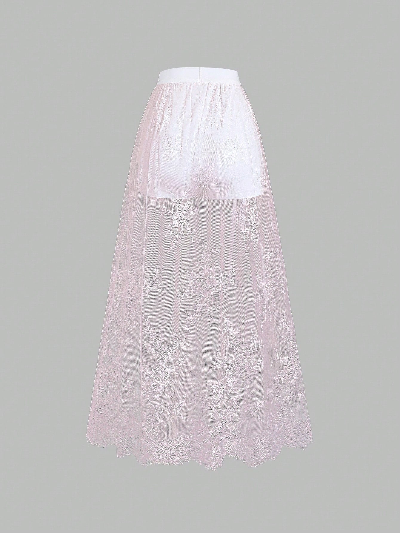 Clasi Elastic Waist Lace Skirt Maxi Women Outfit shein