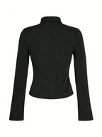 Women's Striped Print Simple Daily Long Sleeve Blouse shein