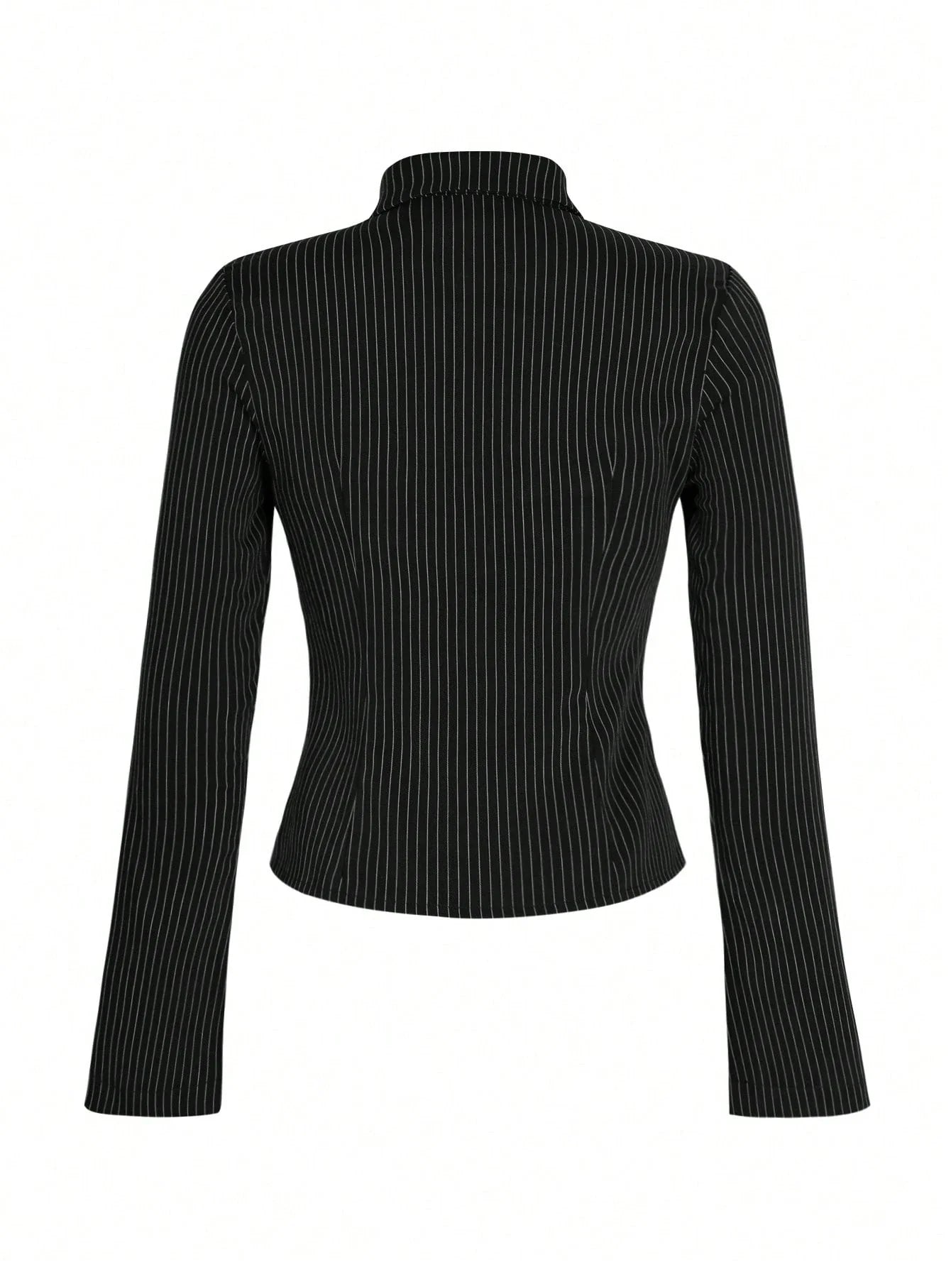 Women's Striped Print Simple Daily Long Sleeve Blouse shein
