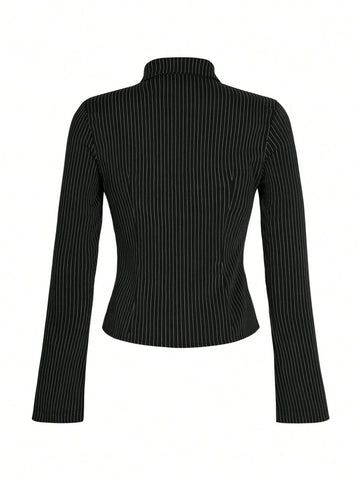 Women's Striped Print Simple Daily Long Sleeve Blouse