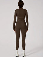 Set Women Simple Solid Color Sports Top And Pants Base Set Yoga Daily shein