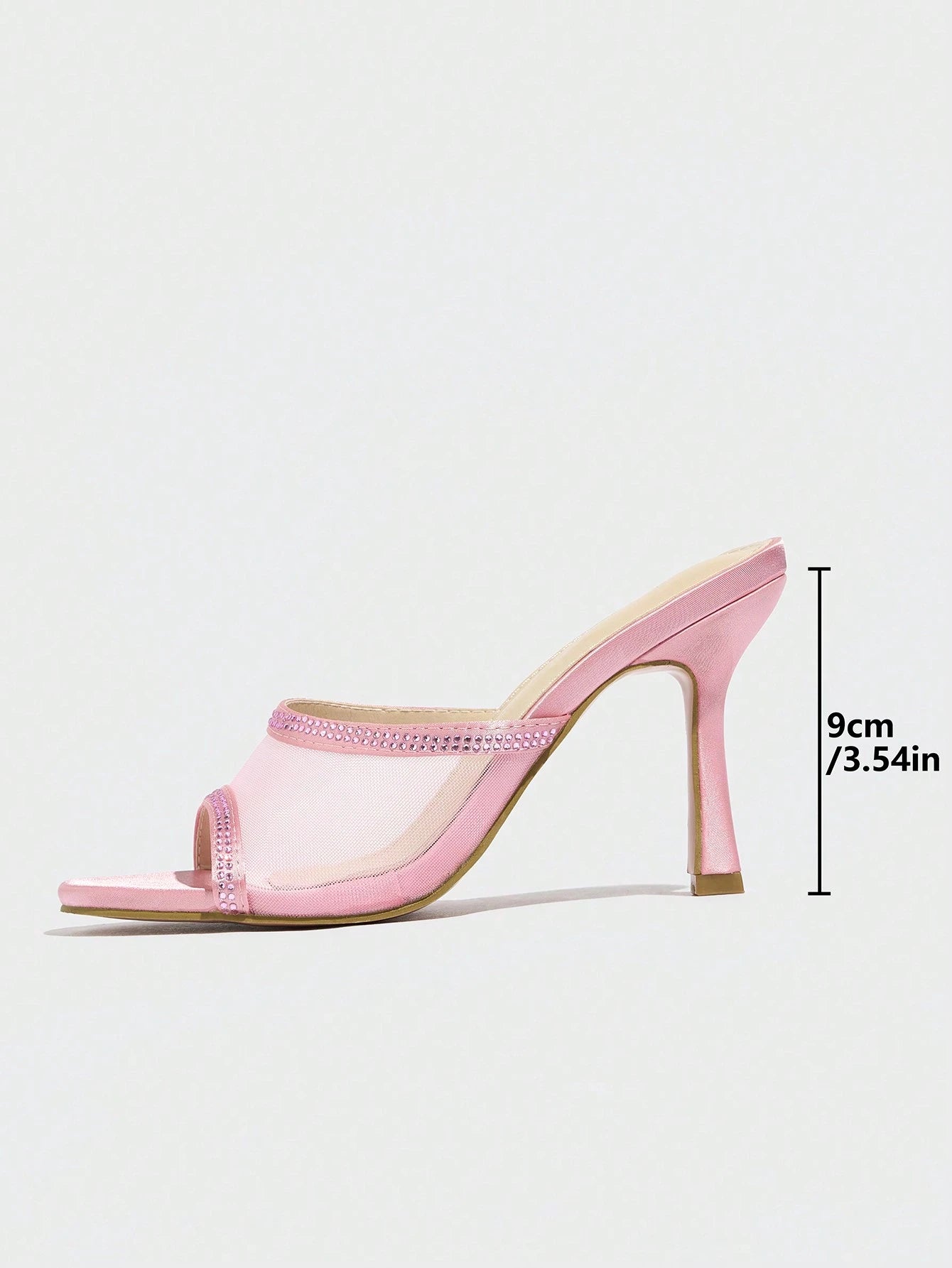 Ladies Solid Color Bow Decoration Non-Slip High Heel Sandals shein