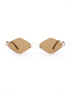 1pc Women's Half-Frame Square Metal Fashion Glasses shein