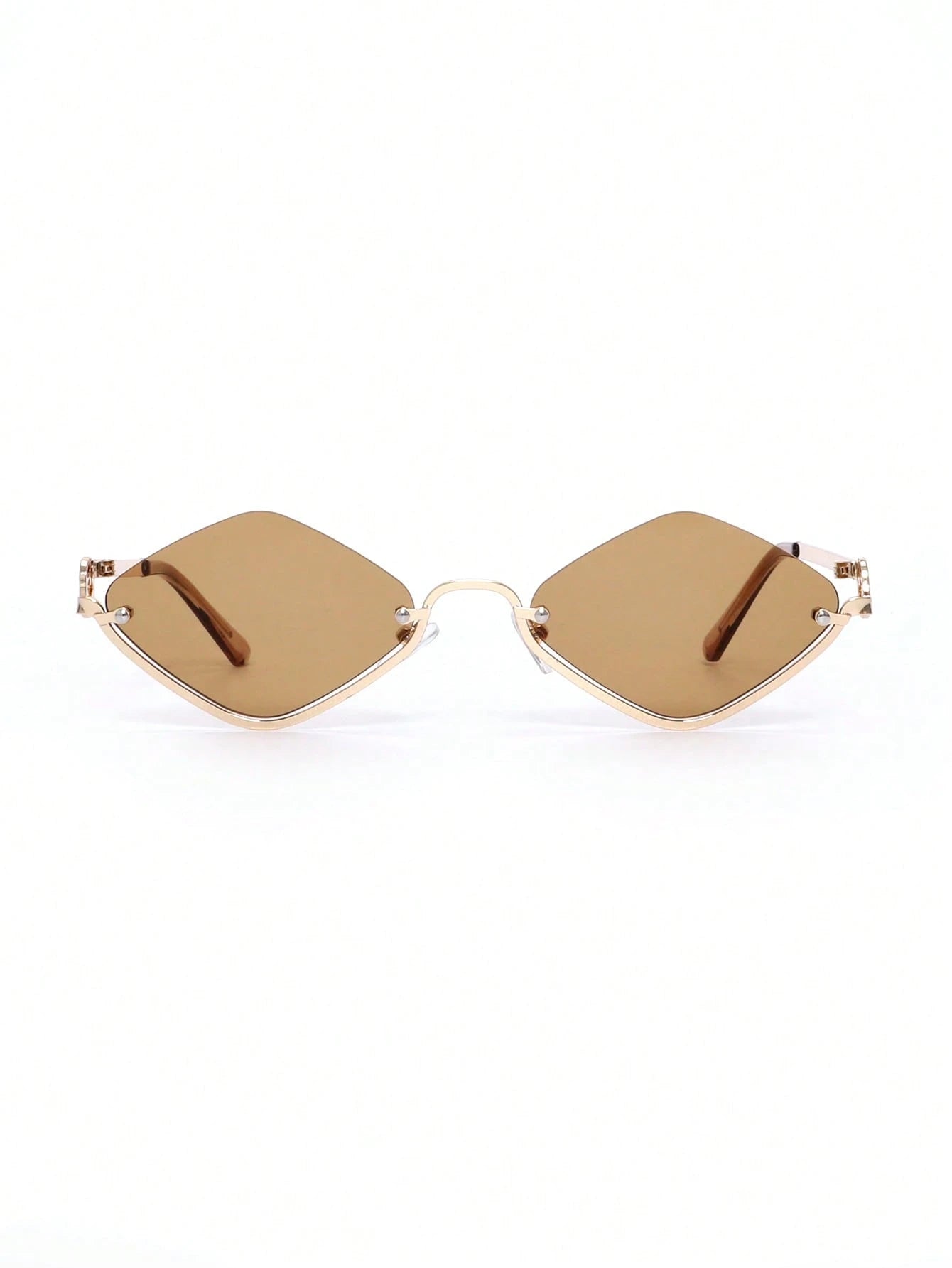 1pc Women's Half-Frame Square Metal Fashion Glasses shein