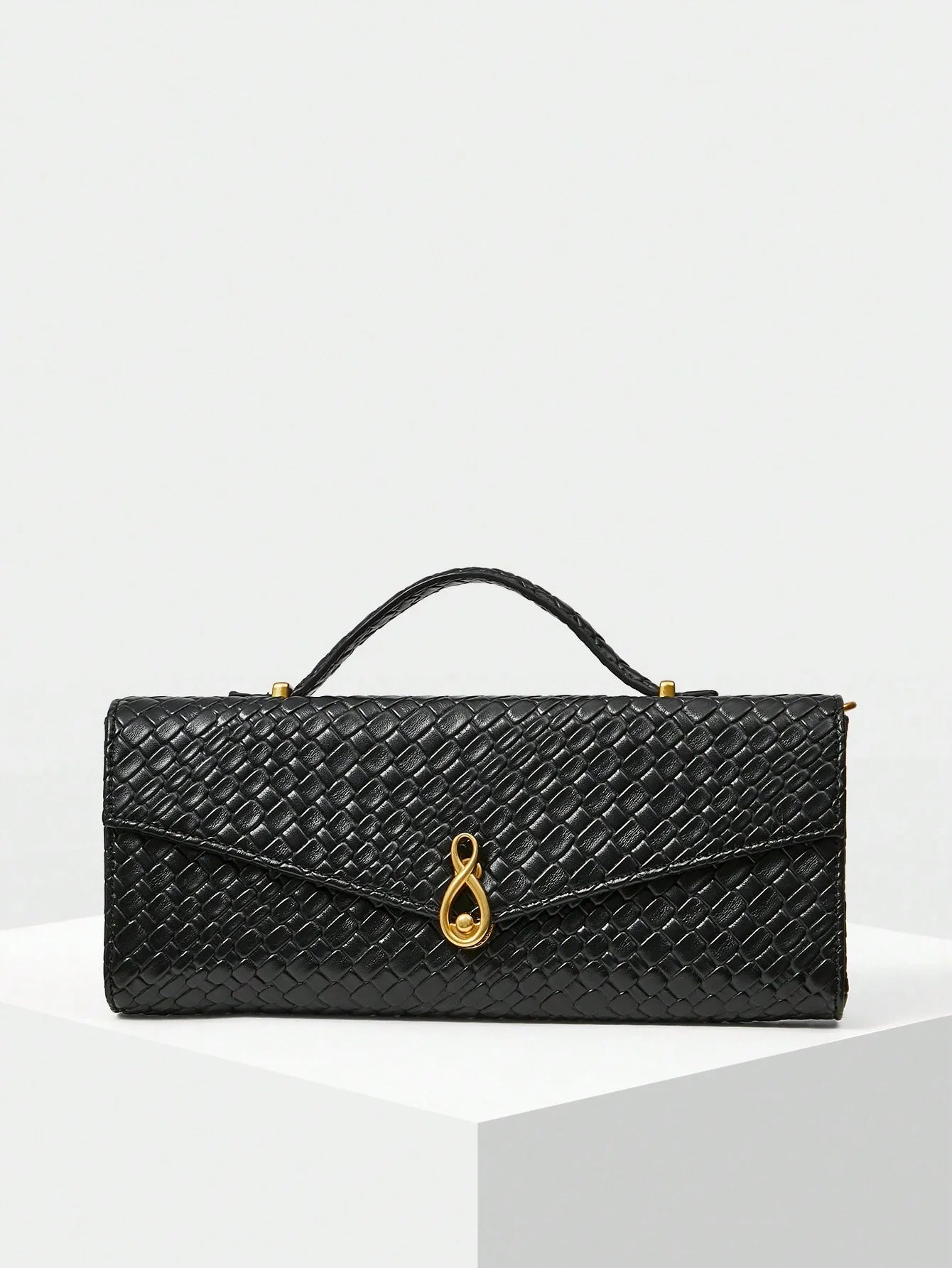 MOTF PREMIUM TEXTURED SQUARE TOP HANDLE BAG shein