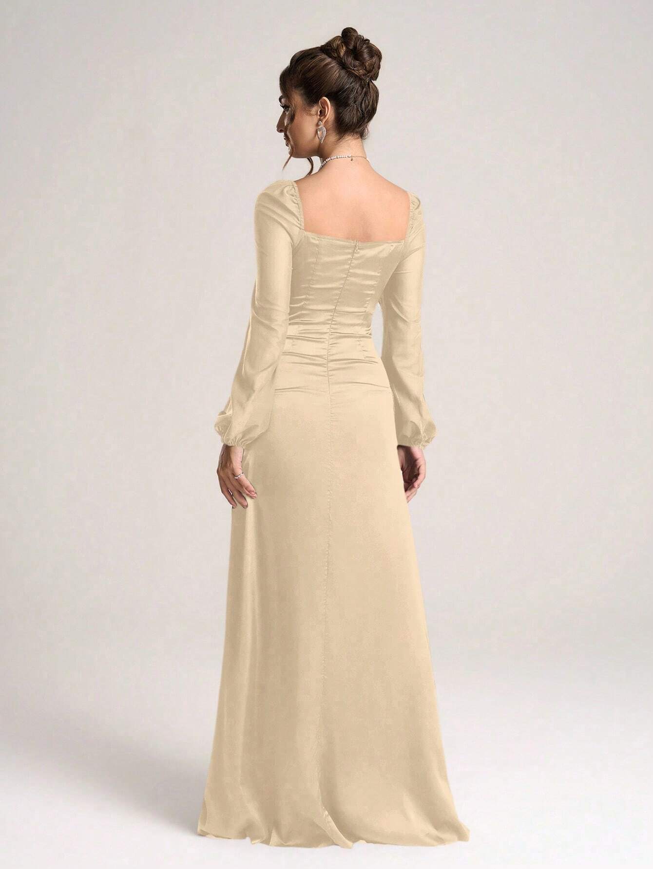 Women's Minimalist And Fashionable Long Sleeve Cocktail Dress