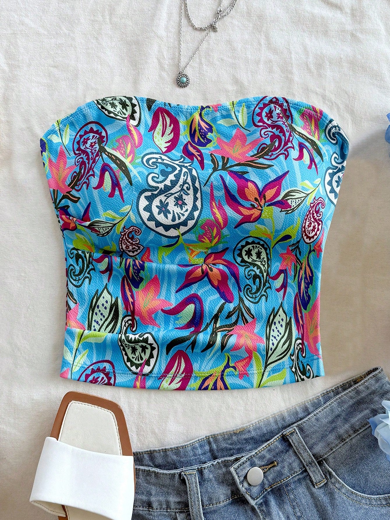 Women's Vacation Bandeau Top shein
