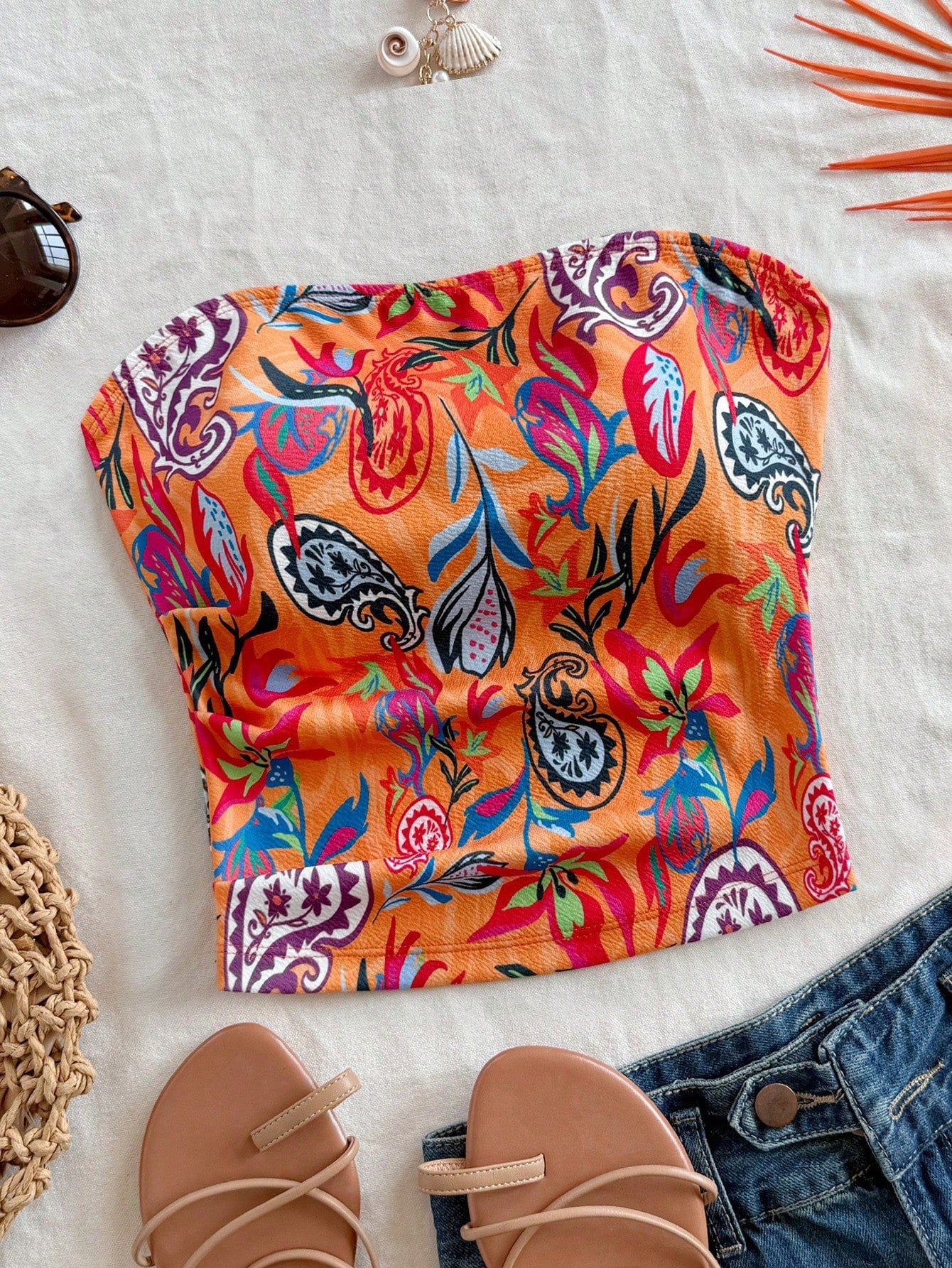 Women's Vacation Bandeau Top shein