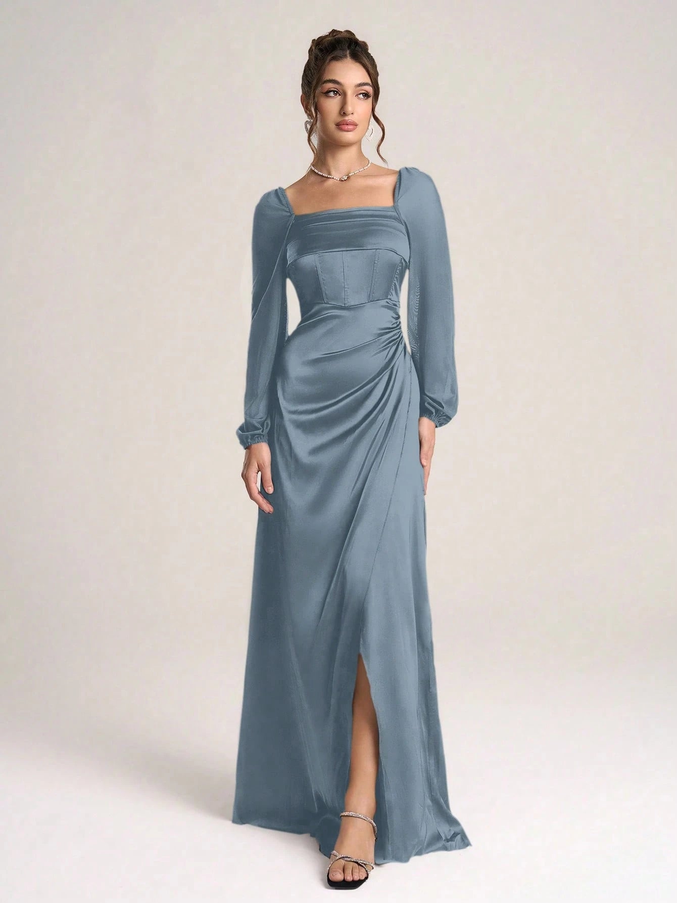 Women's Minimalist And Fashionable Long Sleeve Cocktail Dress