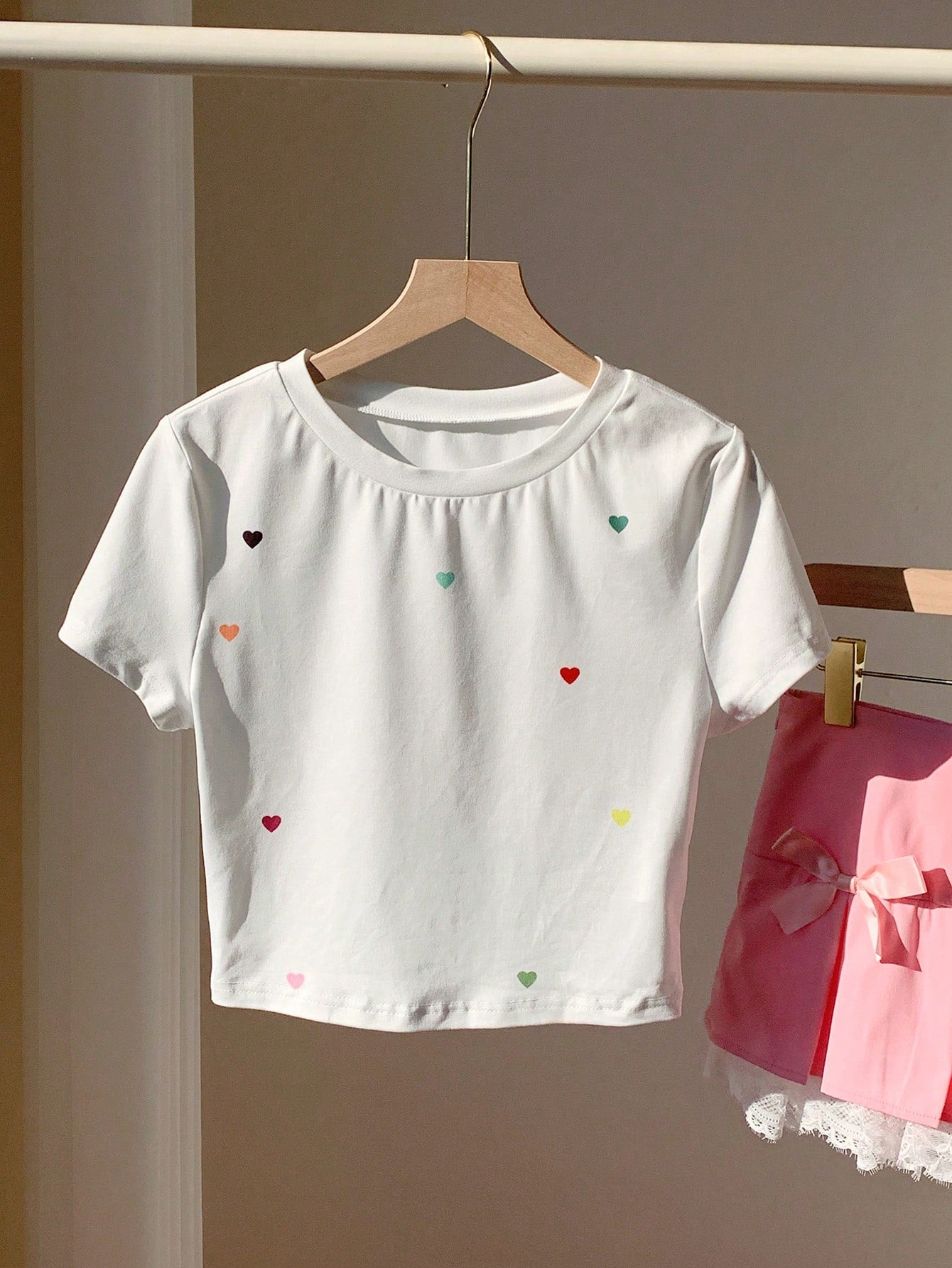 Women's Ribbed Ribbed Crew Neck T-Shirt shein