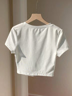 Women's Ribbed Ribbed Crew Neck T-Shirt shein