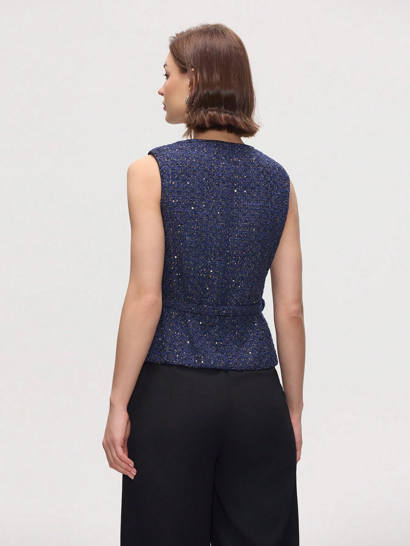 Casual Waistcoat Jacket With Belt