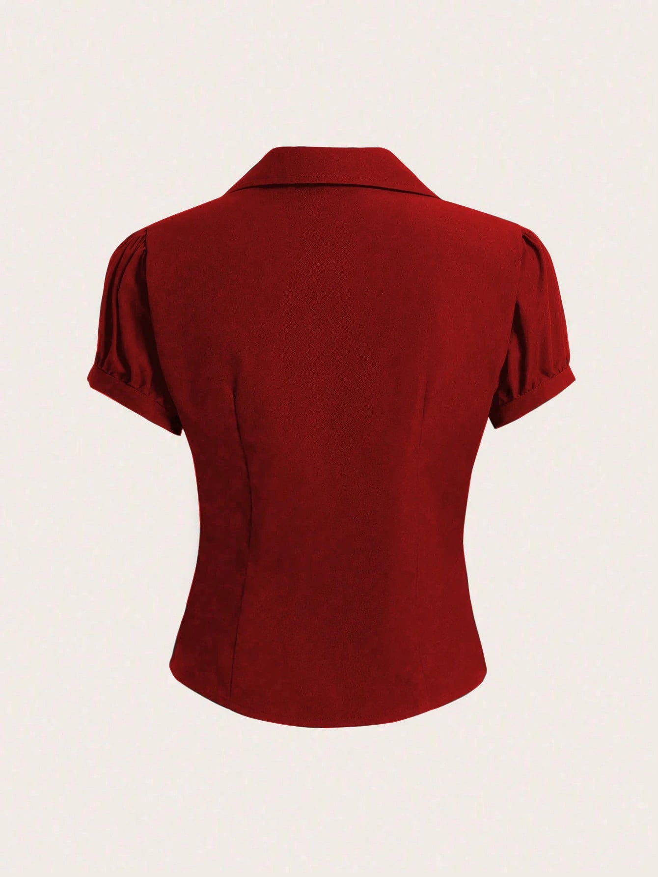 Sweetra V-Neck Ruched Cutout Waist Women's Short Sleeve Blouse shein