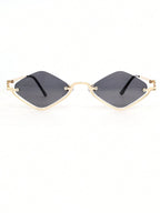 1pc Women's Half-Frame Square Metal Fashion Glasses shein