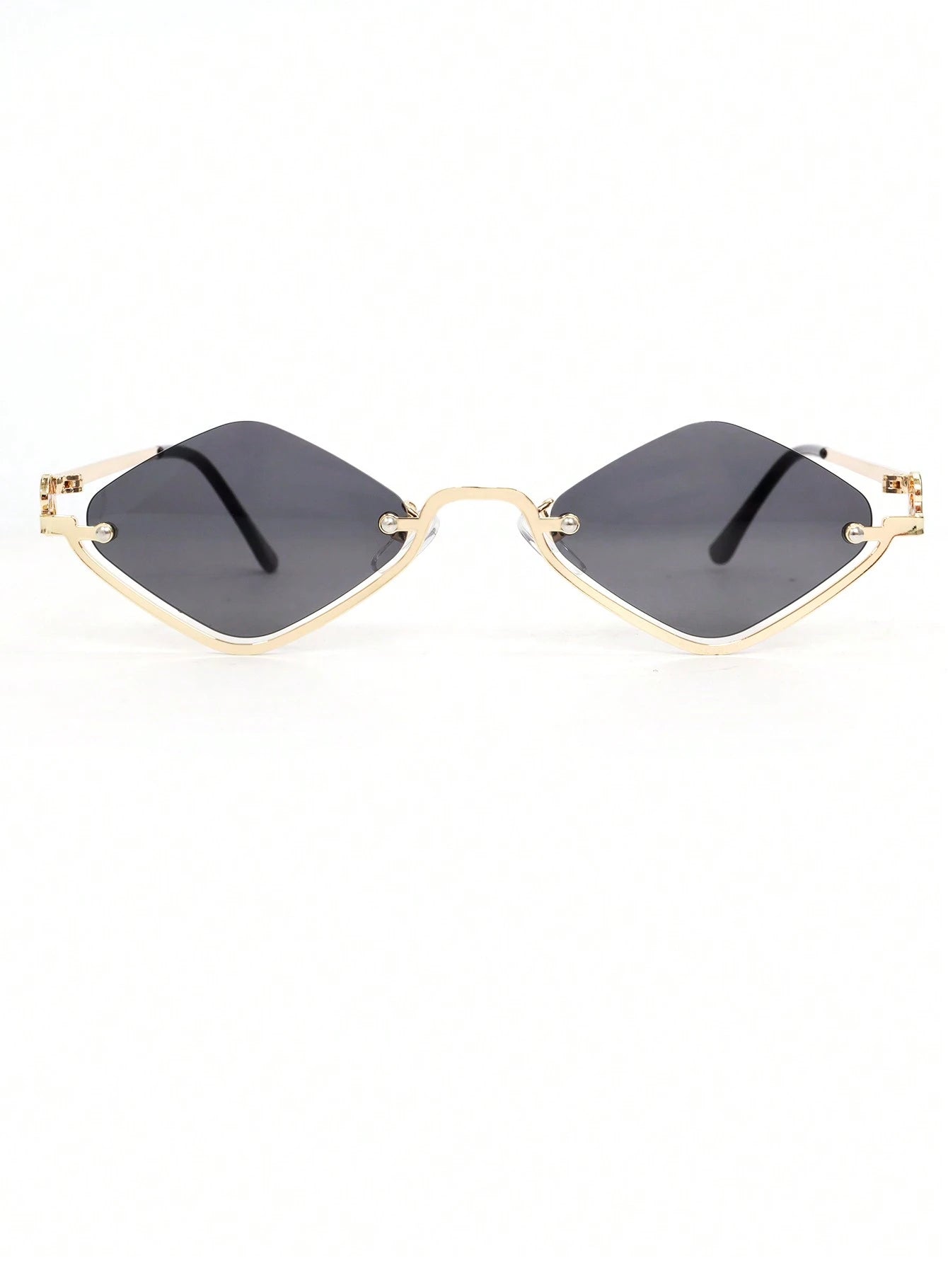 1pc Women's Half-Frame Square Metal Fashion Glasses shein