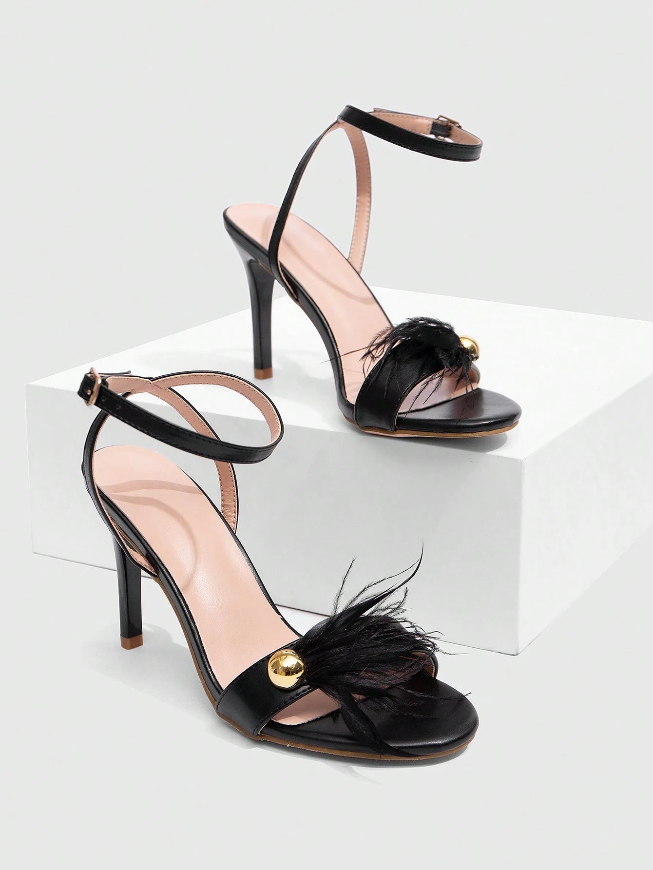 Ladies Solid Color Bow Decoration Non-Slip High Heel Sandals